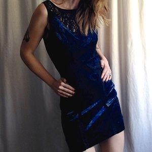 UO Velvet & Lace Bodycon Party Dress